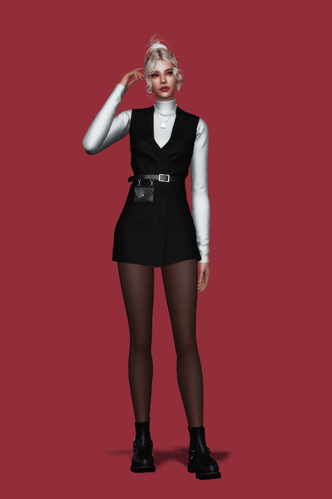 Галерея мода Платье Blazer Vest Dress & Turtleneck II #1